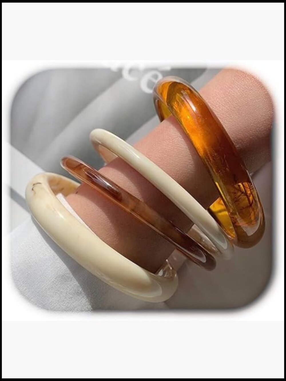 Chunky Acrylic Bangle Bracelets Set Geometric Circle Cuff Wristbands Statement
